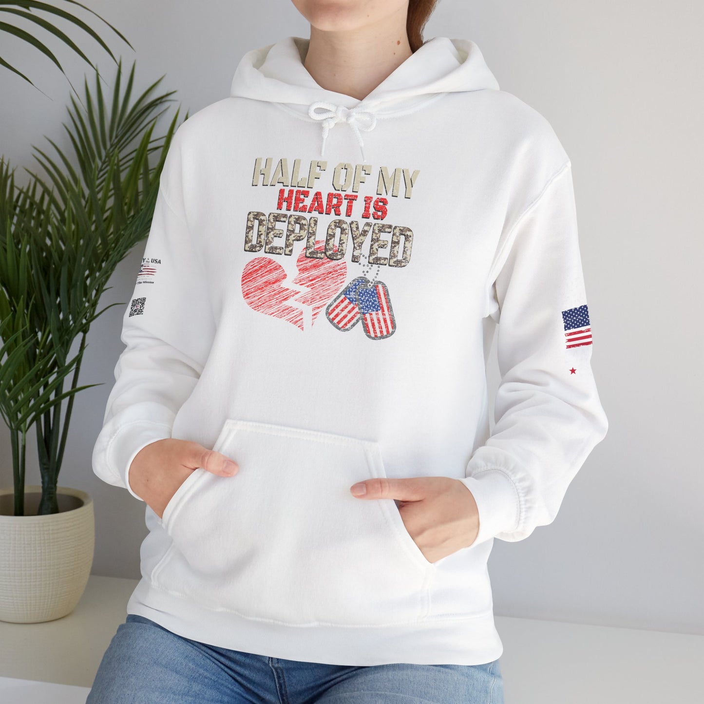 Half My Heart-Deployment Support Hoodie