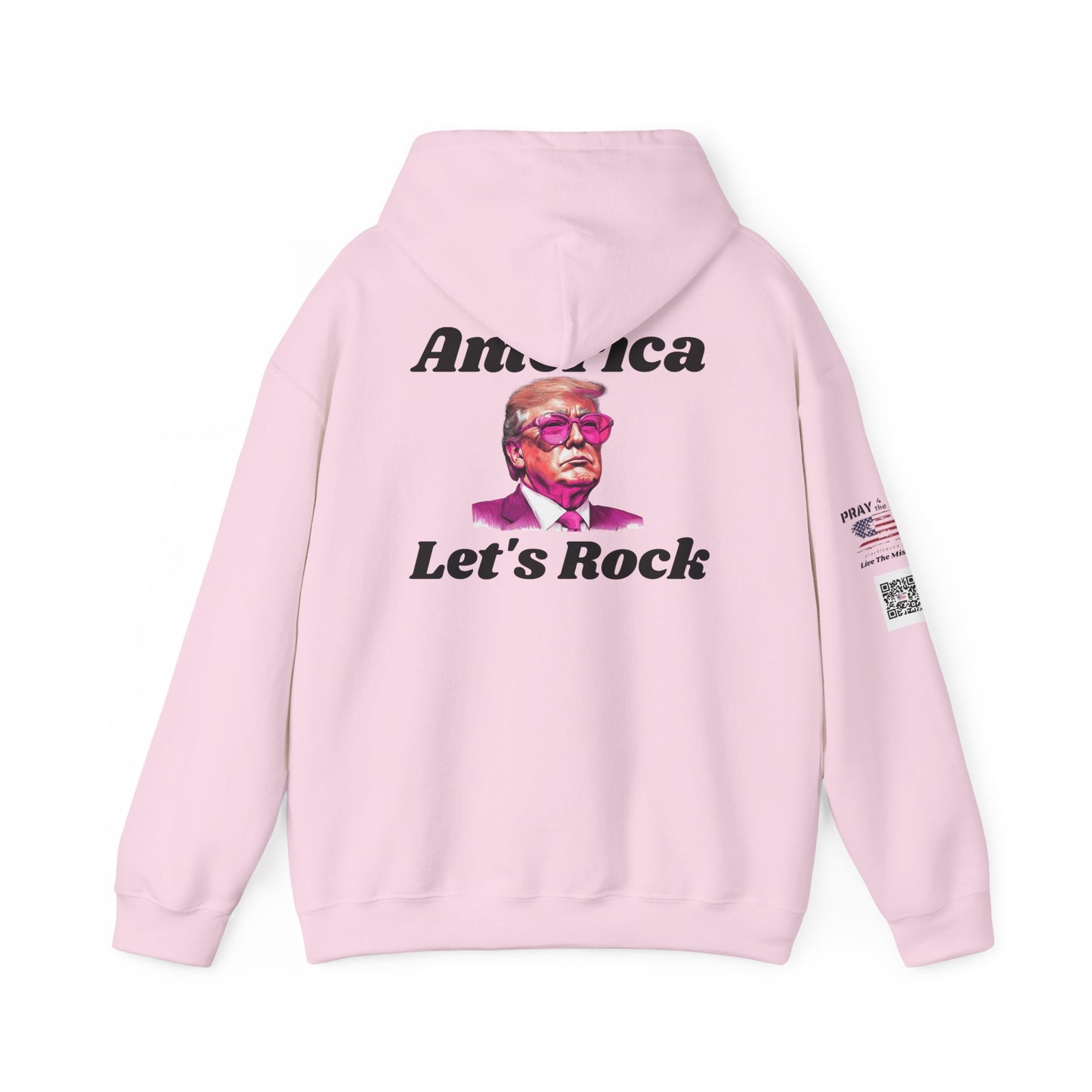 Retro 'America Let's Rock Hoodie - Perfect for Patriots, MAGA, Independence Day, Gift for Him or Her
