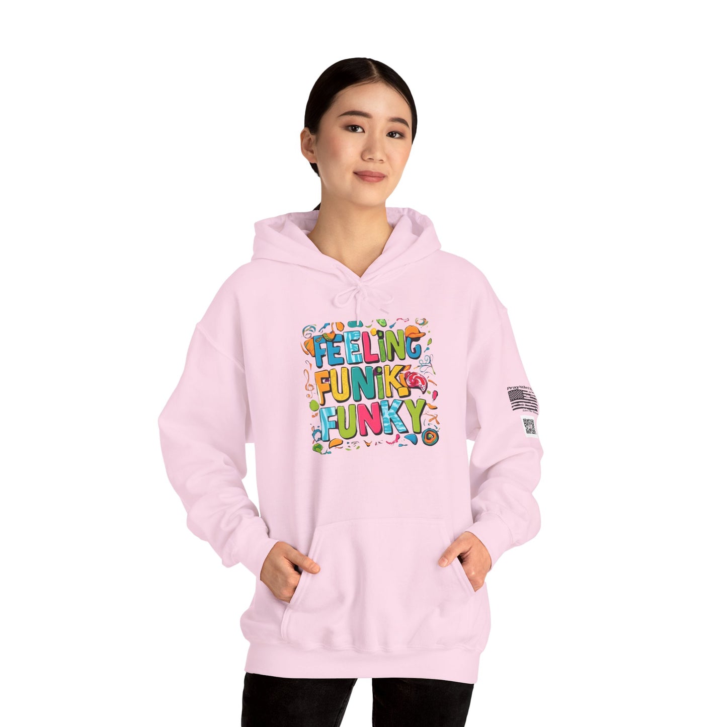 Funky Vibes Hoodie - Heavy Blend™ Sweatshirt, Fun Layer for Casual Days, Gift for Friends, Perfect for Spring and Fall