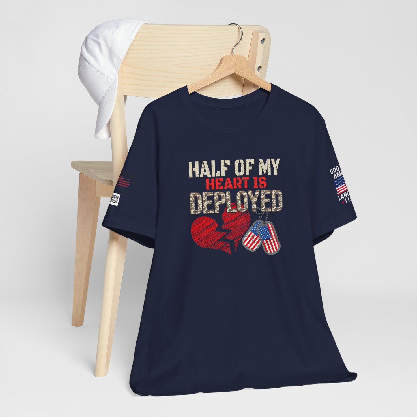 Half of My Heart is Deployed Tee - Military Family Support Shirt, Deployment Gift, Patriotic Apparel, Heartfelt [...]