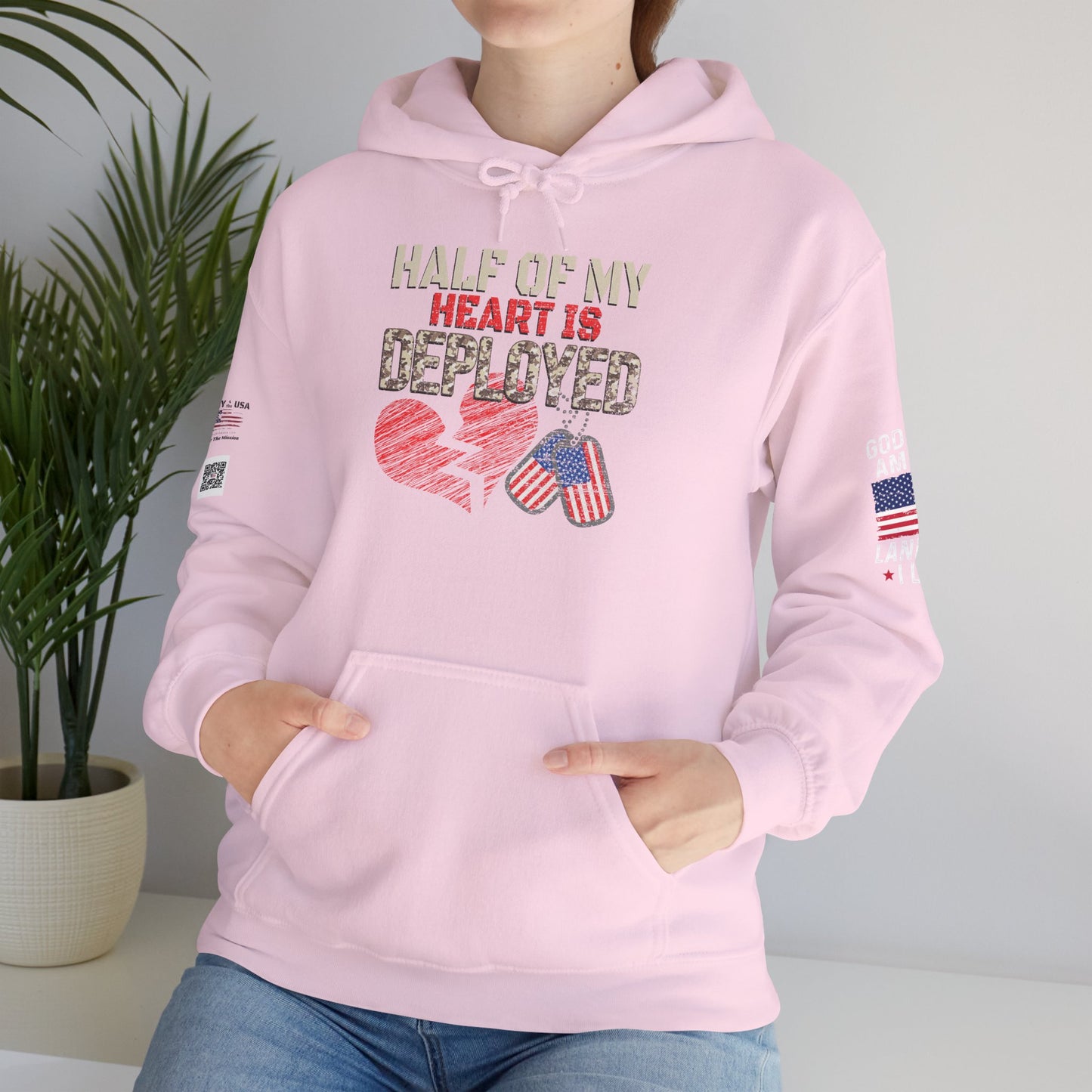 Half My Heart-Deployment Support Hoodie
