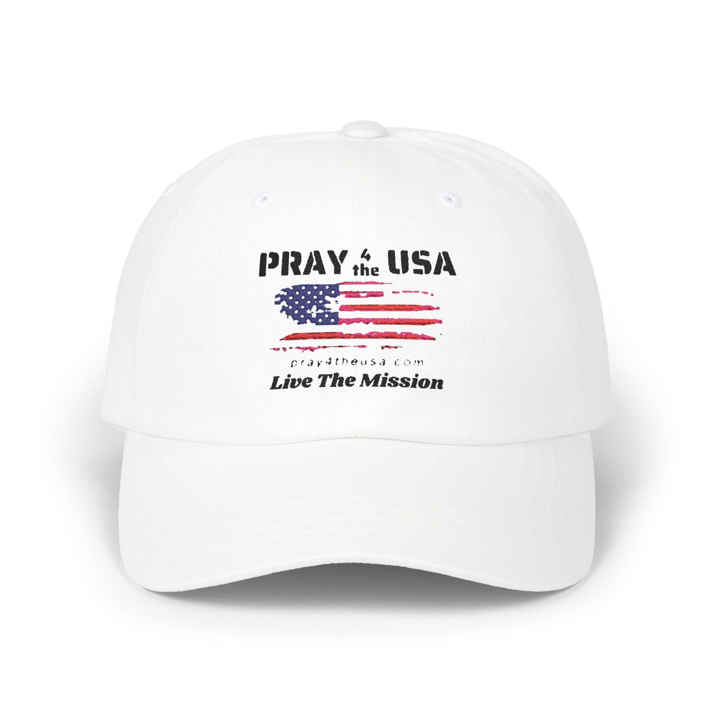 Live the Mission-Dad Cap - Patriotic MAGA hat, Pray for the USA, Live the Mission