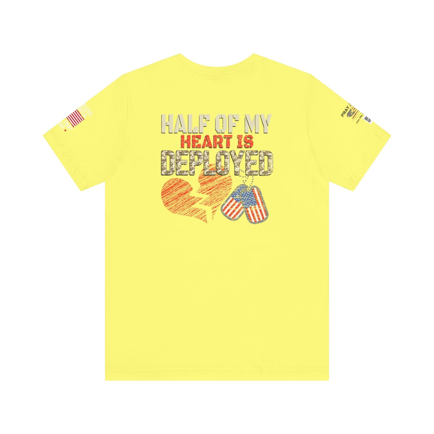 Half of My Heart is Deployed Tee - Military Family Support Shirt, Deployment Gift, Patriotic Apparel, Heartfelt [...]