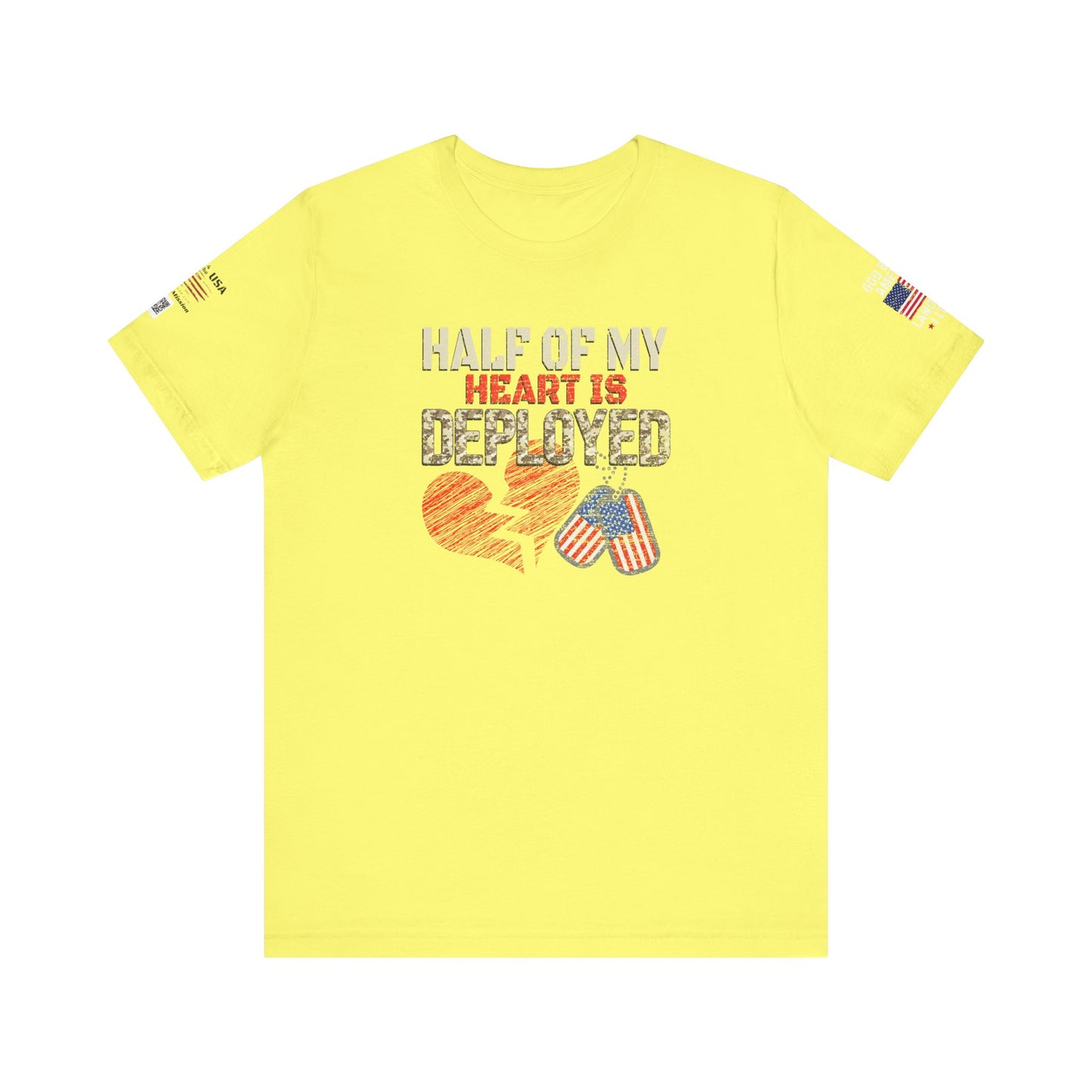 Half of My Heart is Deployed Tee - Military Family Support Shirt, Deployment Gift, Patriotic Apparel, Heartfelt [...]