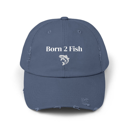 Born 2 Fish-Distressed Fishing Cap