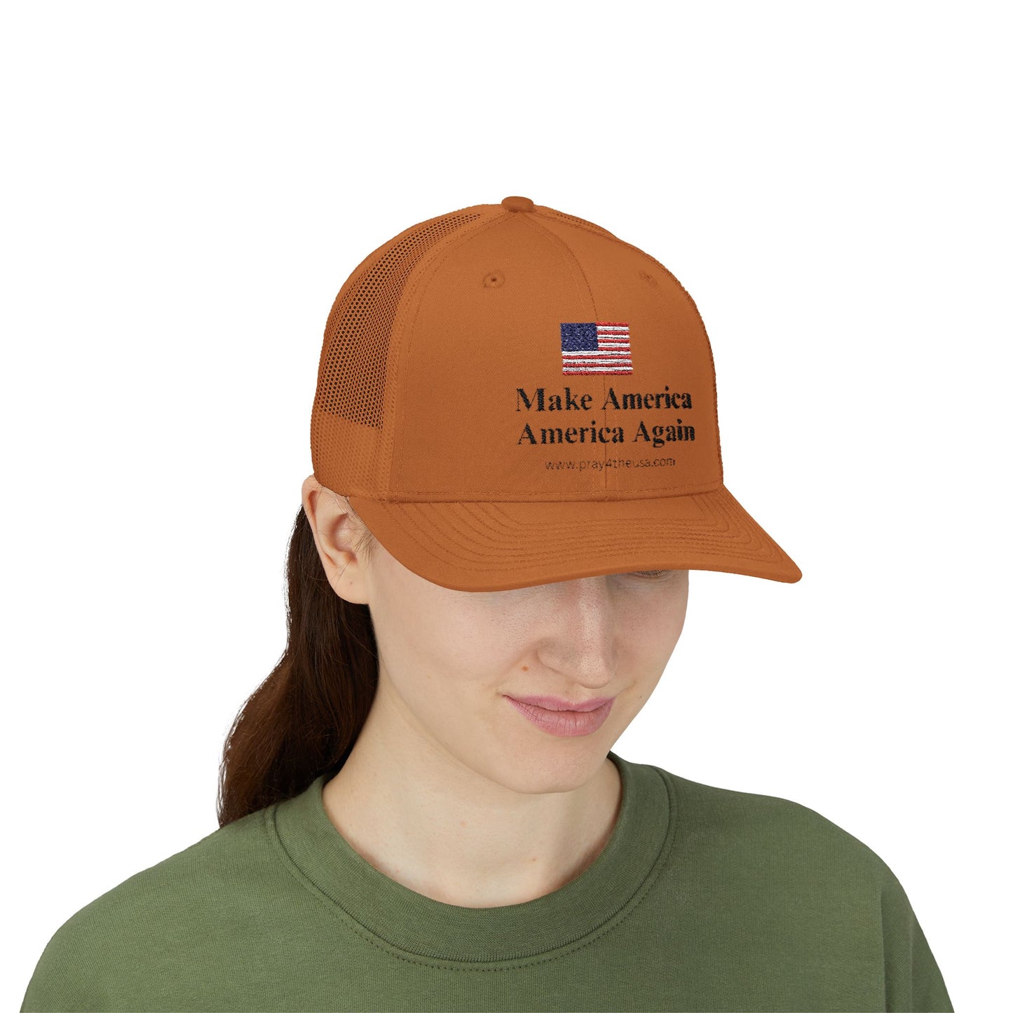 Patriotic Snapback Trucker Cap - Make America America Again