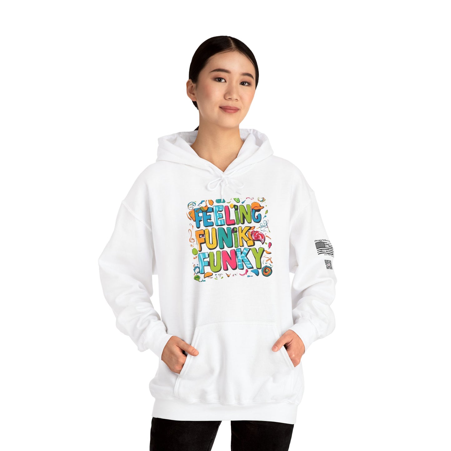 Funky Vibes Hoodie - Heavy Blend™ Sweatshirt, Fun Layer for Casual Days, Gift for Friends, Perfect for Spring and Fall