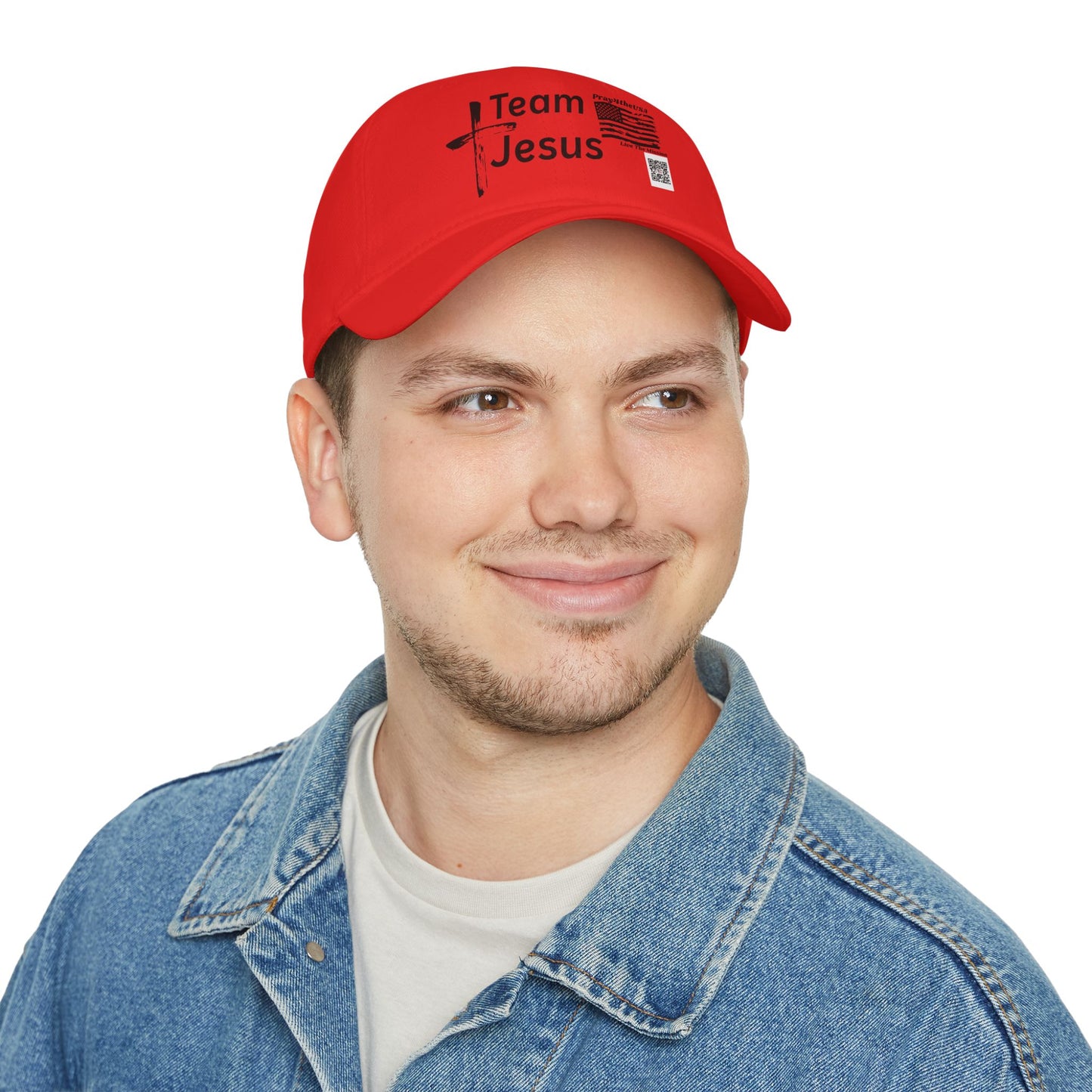 Team Jesus Low Profile Baseball Cap — Faith-Based Christian Hat with Cross & Flag
