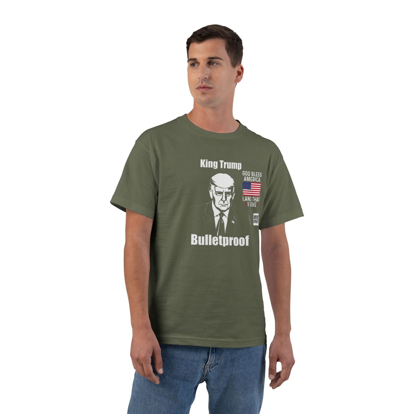 T-Shirt King Trump Bullet Proof-Bold Political Statement Tee