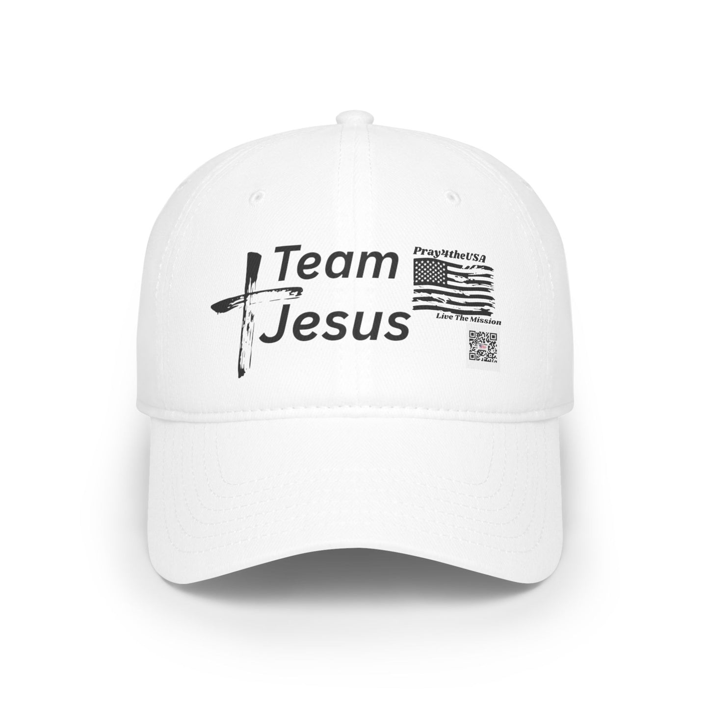Team Jesus Low Profile Baseball Cap — Faith-Based Christian Hat with Cross & Flag