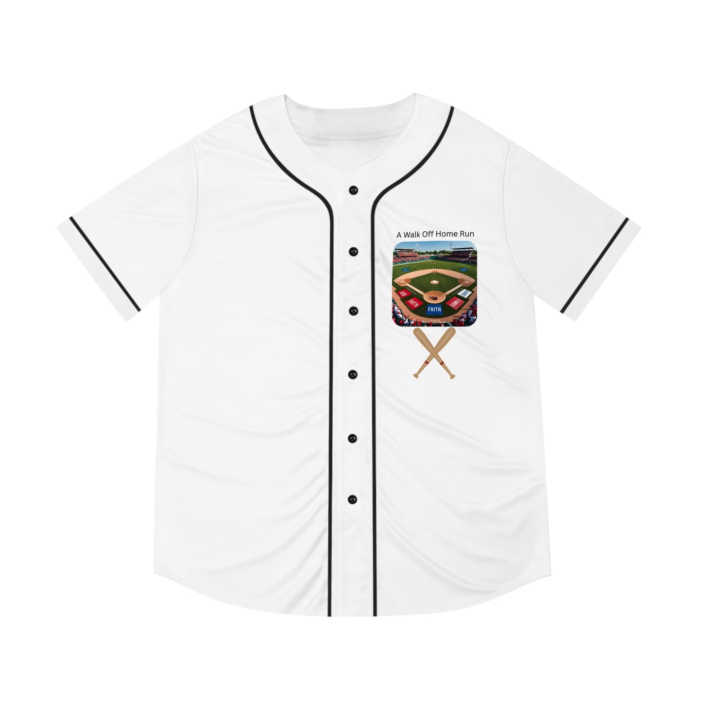 Faith Based Baseball Jersey - &quot;A Walk Off Home Run&quot; Design