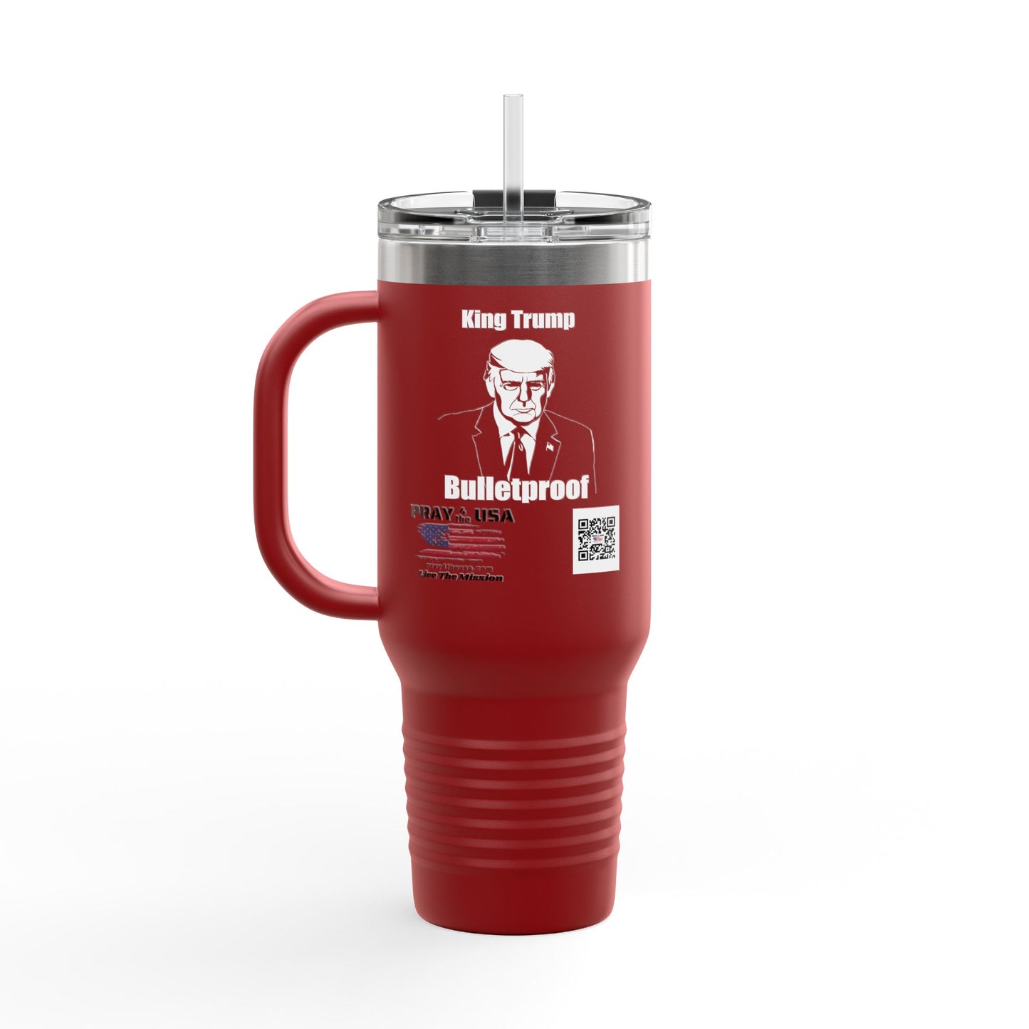King Trump Bulletproof Insulated Travel Mug, 40oz | King Trump Design | Patriotic Gifts, MAGA Supporters