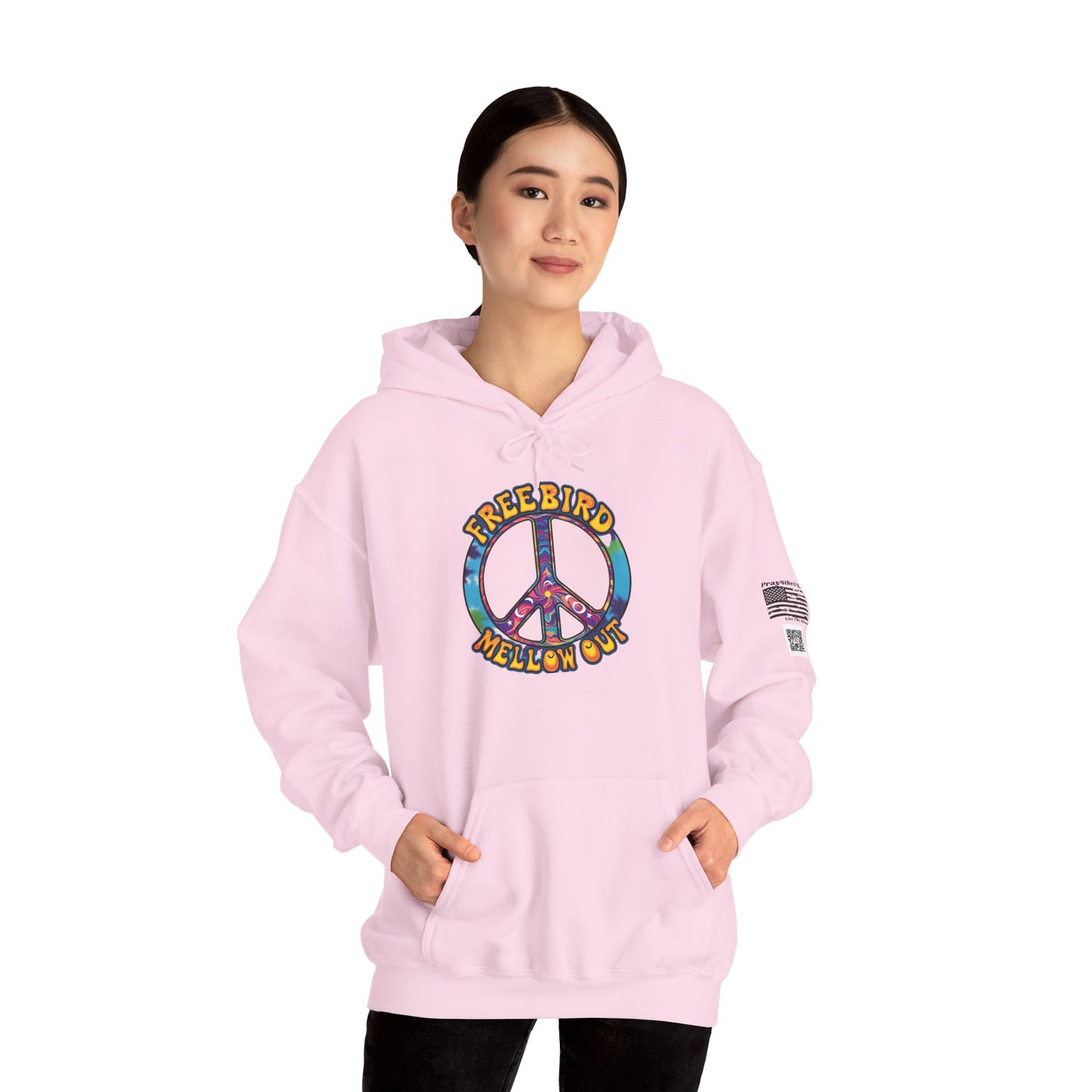 Freebird-Peaceful Vibes Hoodie, Comfortable Sweatshirt for Relaxation, Freebird Chill Out Gift, Cozy Casual Wear, Perfect for Festivals