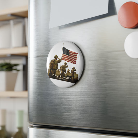 Patriotic Button Magnet - U.S. Armed Forces Pure Lethality Design (1 & 10 pcs)