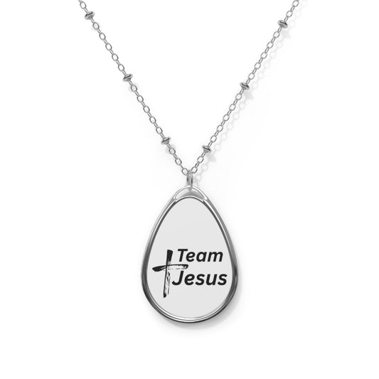 Team Jesus Oval Necklace - Faith-Inspired Jewelry for Believers
