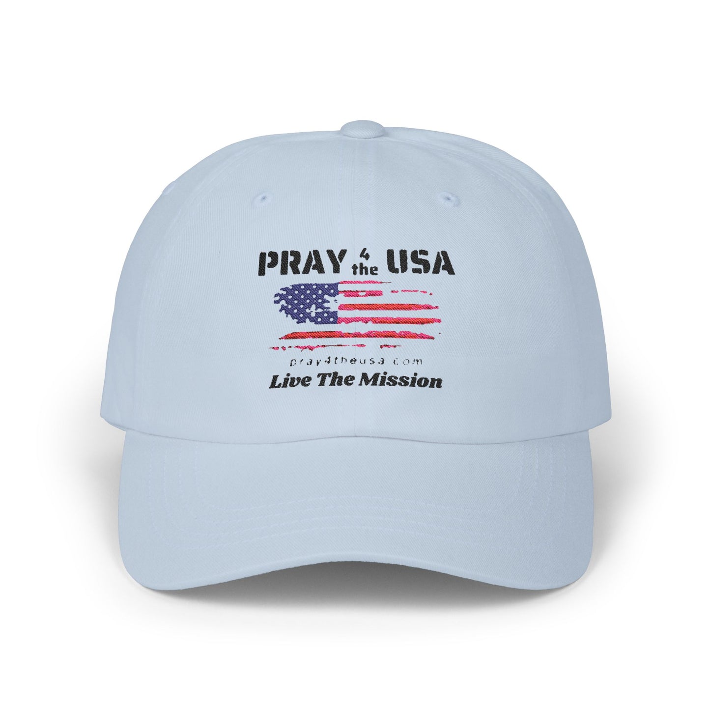 Live the Mission-Dad Cap - Patriotic MAGA hat, Pray for the USA, Live the Mission