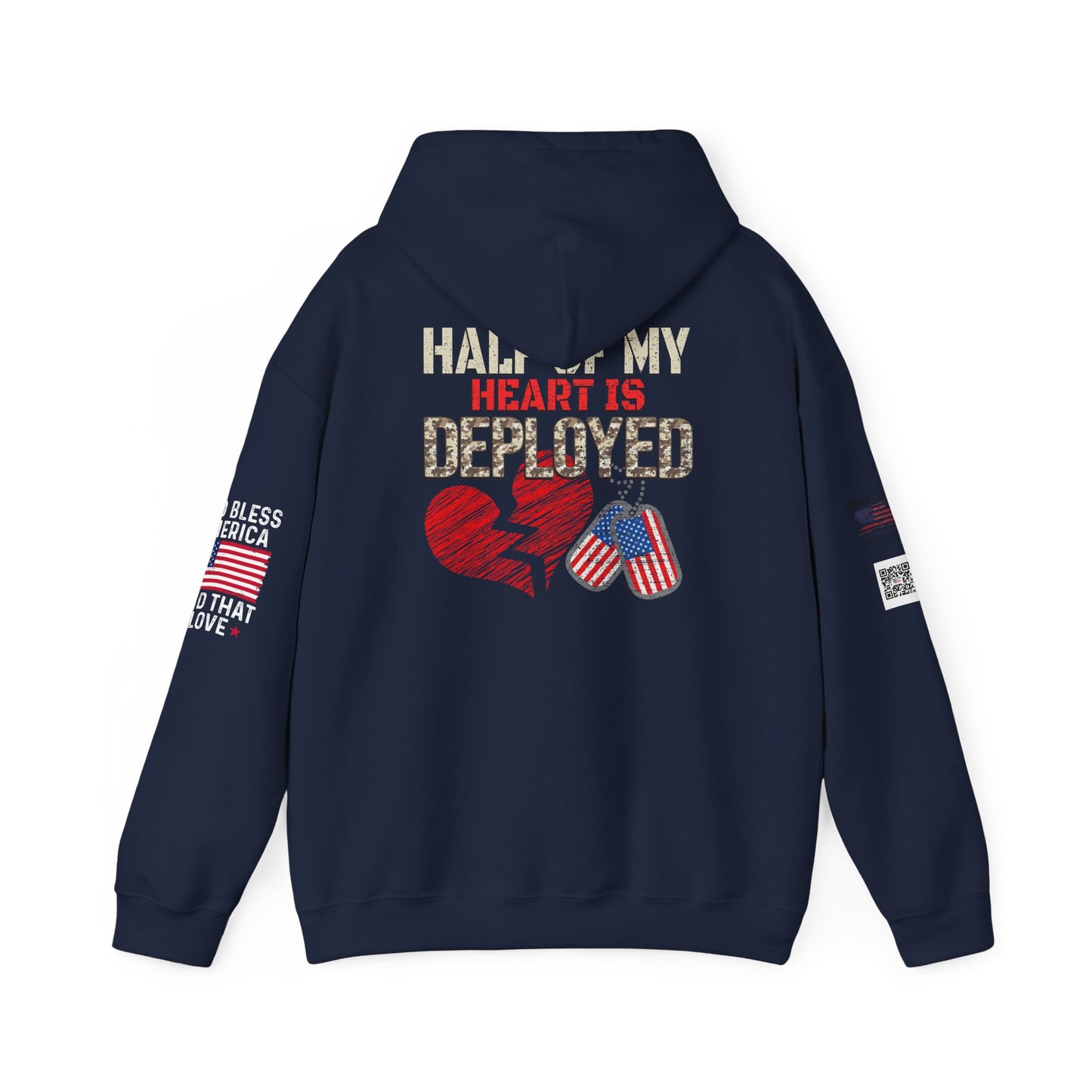 Half My Heart-Deployment Support Hoodie