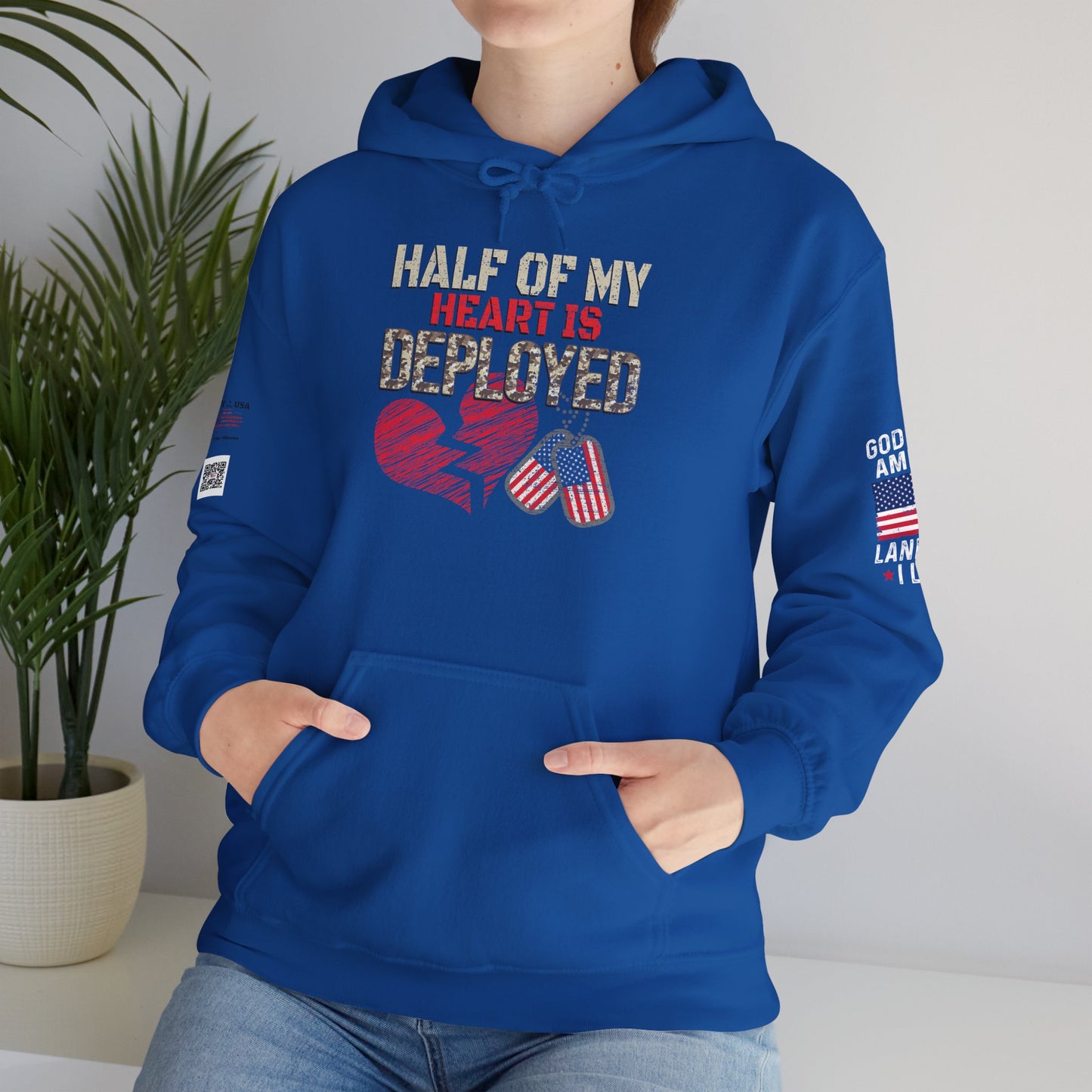 Half My Heart-Deployment Support Hoodie
