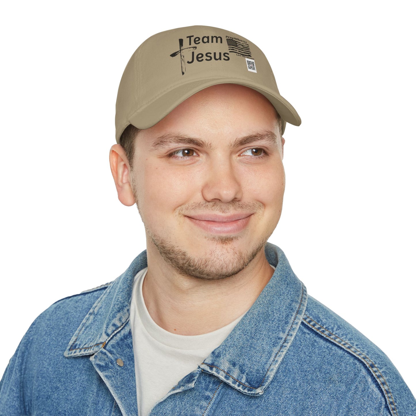 Team Jesus Low Profile Baseball Cap — Faith-Based Christian Hat with Cross & Flag