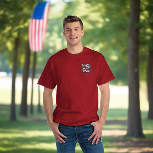 Patriotic T-Shirt - Live the Mission, Pray for USA, American Pride, Independence Day, Summer BBQ - Short-Sleeve Tee