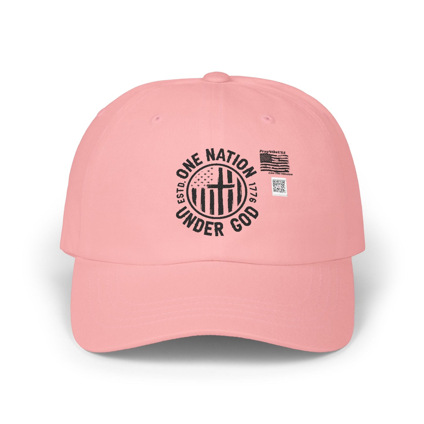 One Nation Under God-Patriotic Dad Cap - Adjustable Classic Baseball Hat with Faith Design