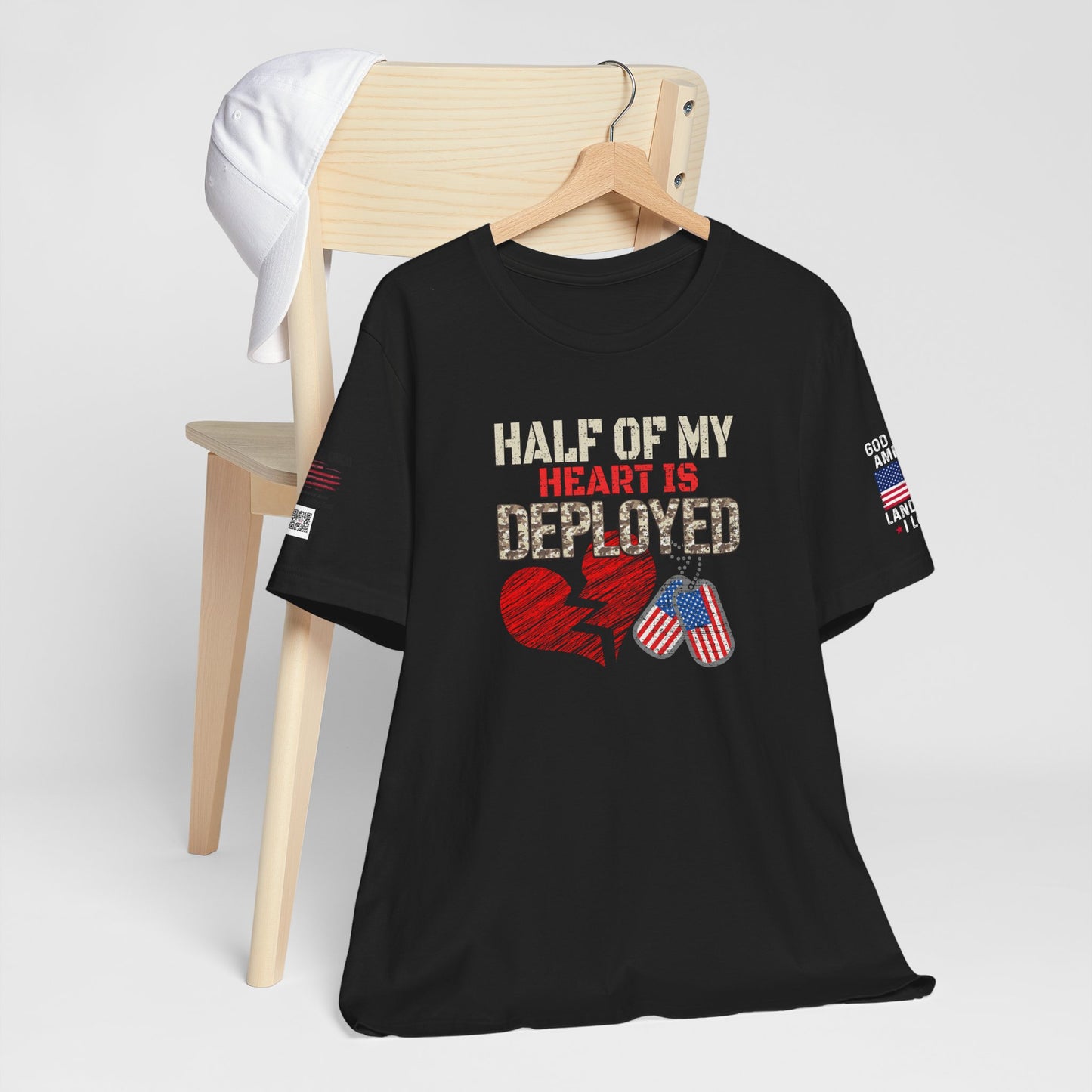 Half of My Heart is Deployed Tee - Military Family Support Shirt, Deployment Gift, Patriotic Apparel, Heartfelt [...]