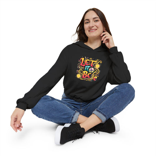 Let it Be-Bohemian Cinched Hoodie, Graphic Hoodie, Casual Wear, Festival Clothing, Gift for Her, Let It Be Design, Cozy Fashion