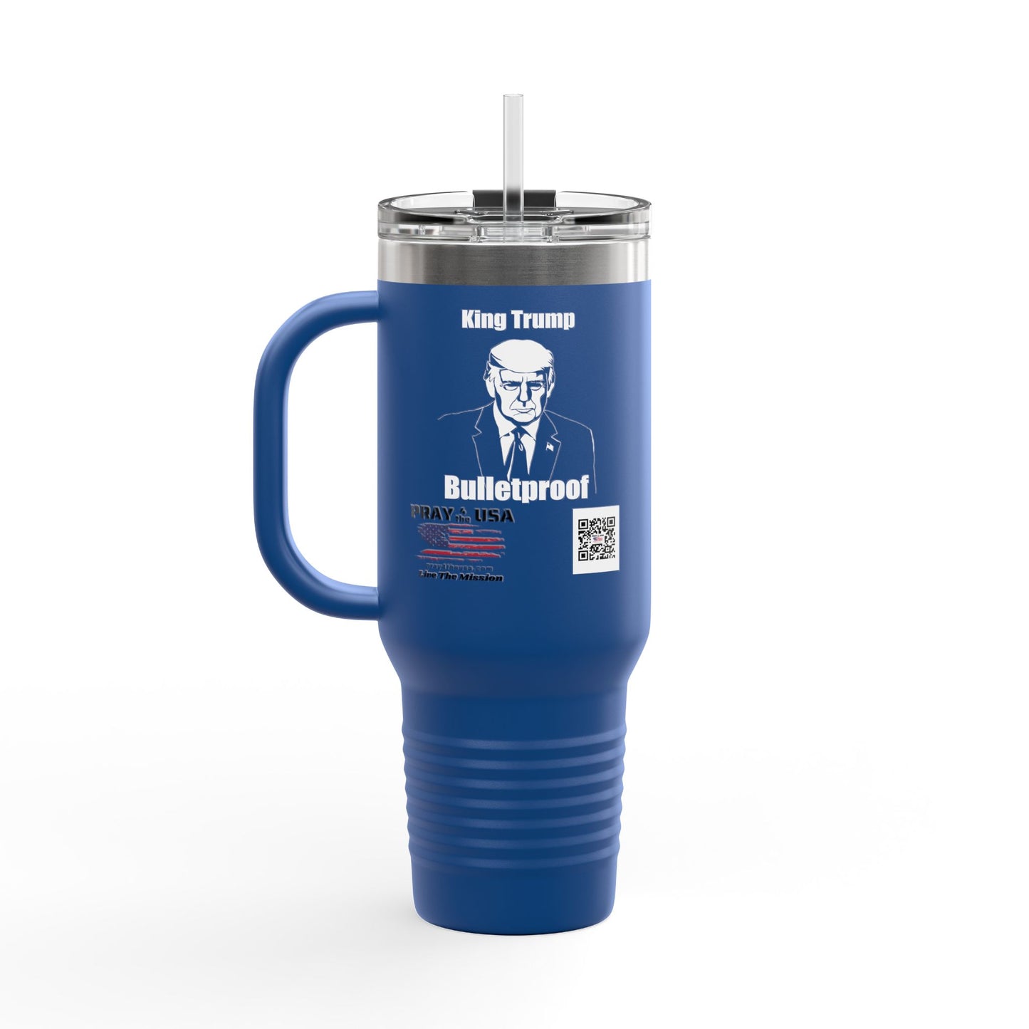 King Trump Bulletproof Insulated Travel Mug, 40oz | King Trump Design | Patriotic Gifts, MAGA Supporters