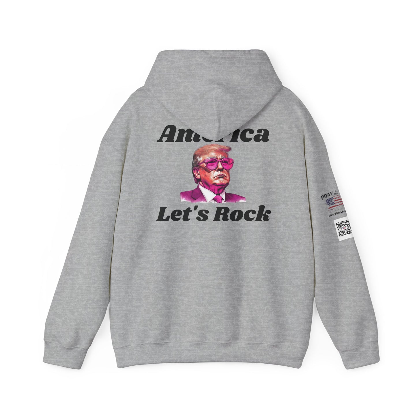 Retro 'America Let's Rock Hoodie - Perfect for Patriots, MAGA, Independence Day, Gift for Him or Her