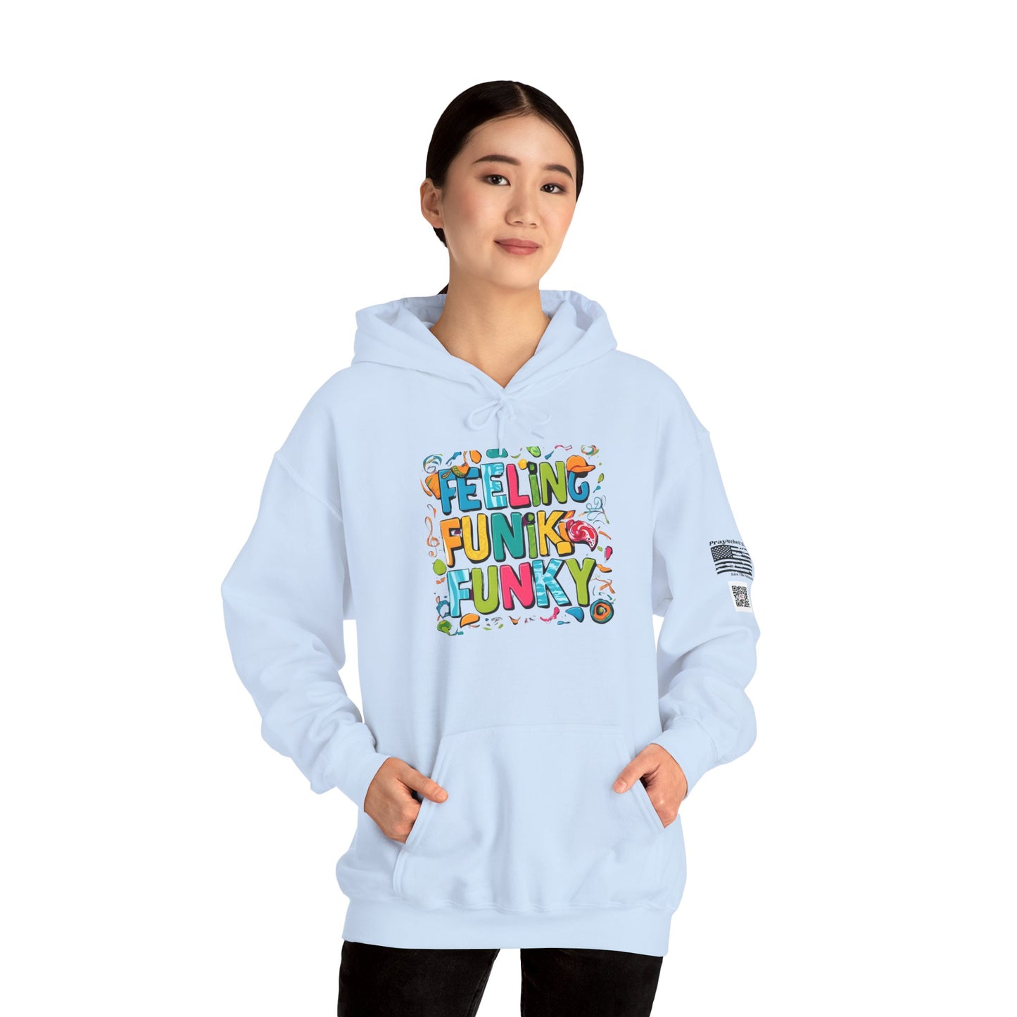 Funky Vibes Hoodie - Heavy Blend™ Sweatshirt, Fun Layer for Casual Days, Gift for Friends, Perfect for Spring and Fall