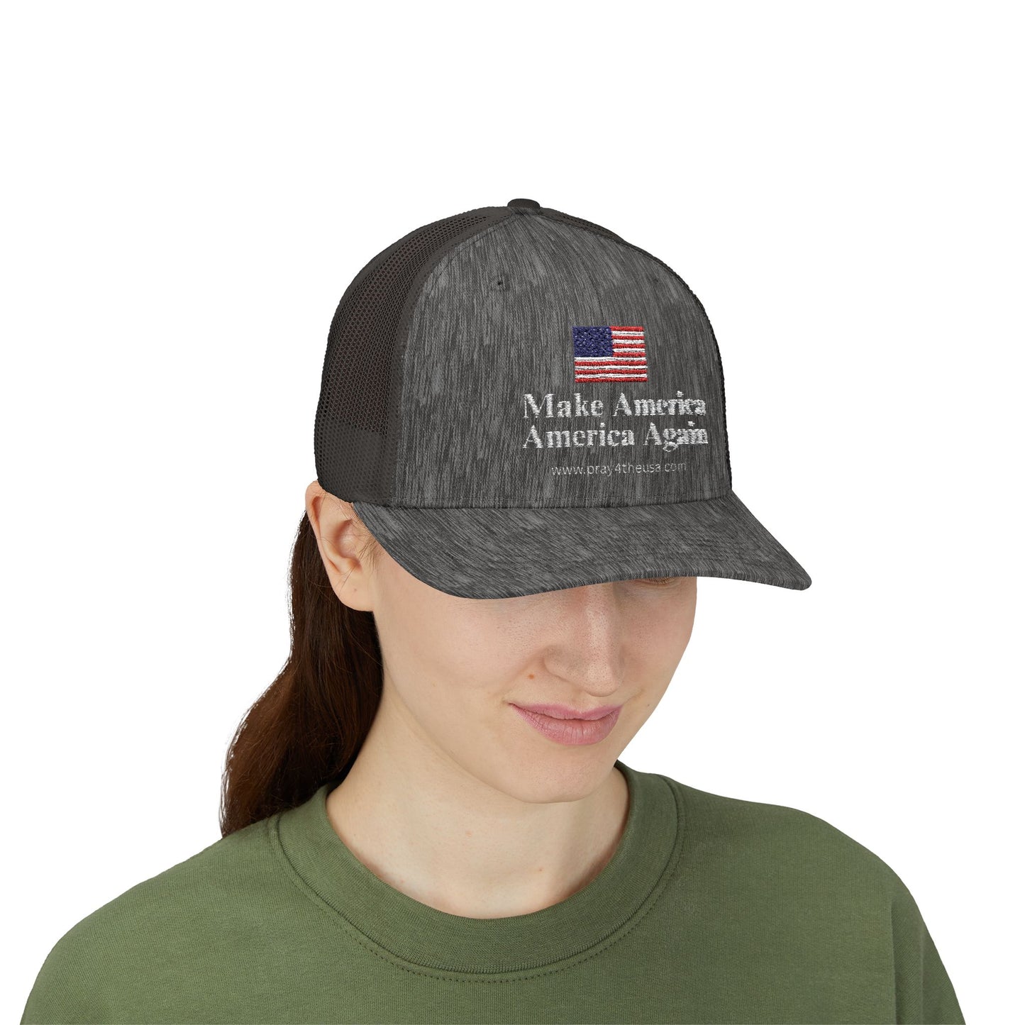 Make America America Again Snapback Trucker Cap - Patriotic Red Hat