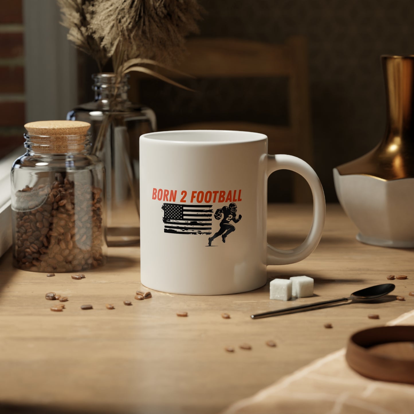 Born 2 Football-Sporty Jumbo Mug - Born 2 Football, Gift for Football Lovers and Coaches