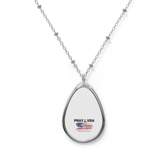 Necklace - Patriotic 'PRAY USA' Statement Jewelry