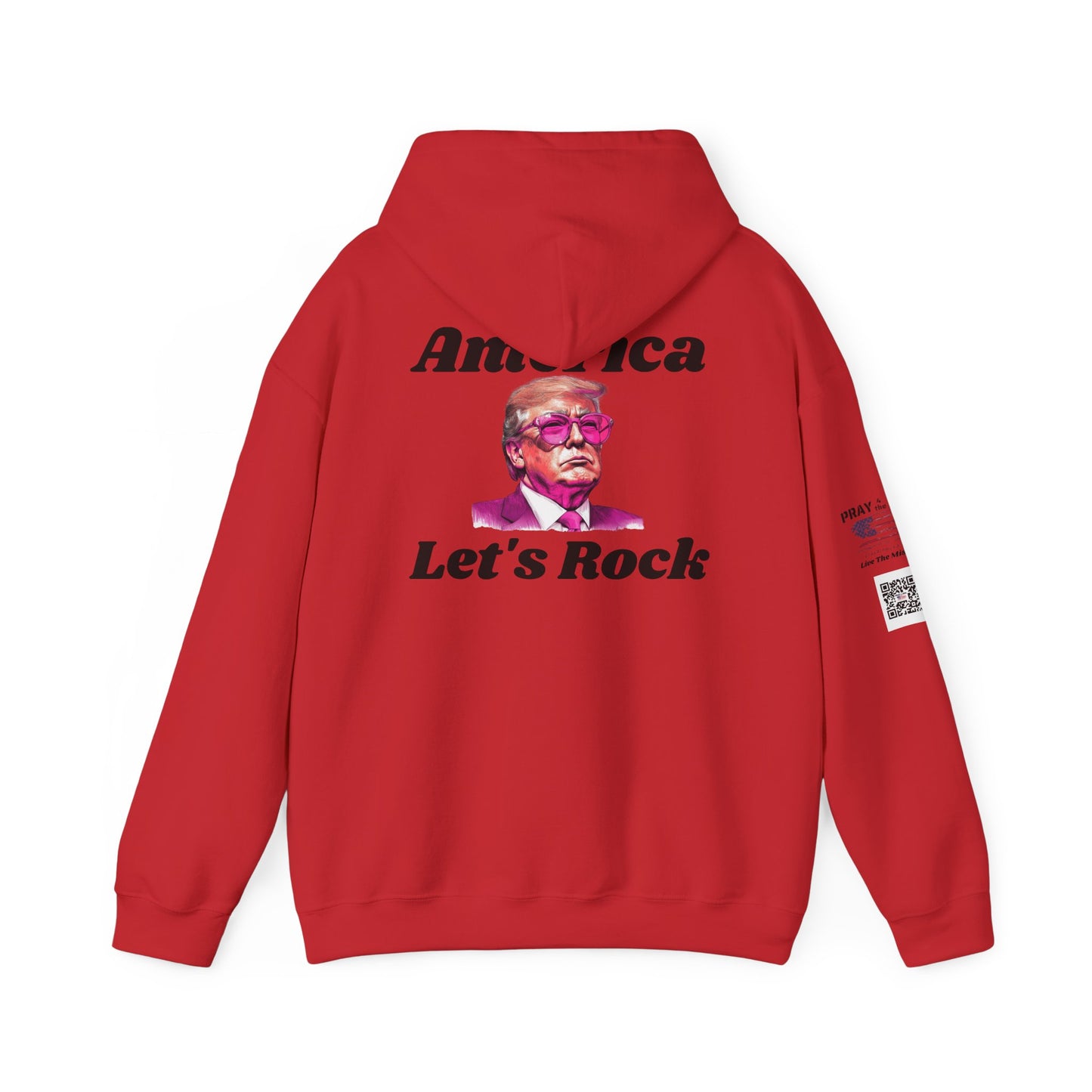 Retro 'America Let's Rock Hoodie - Perfect for Patriots, MAGA, Independence Day, Gift for Him or Her