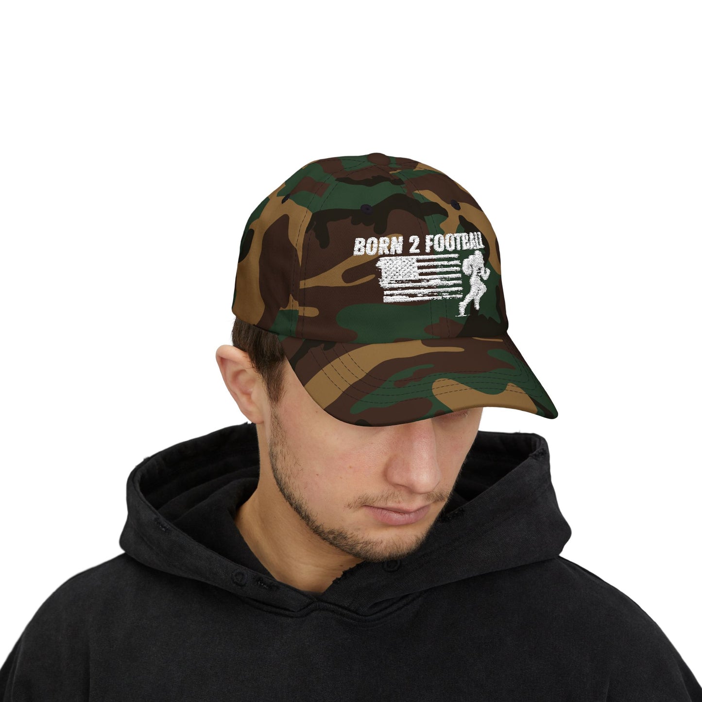 Born 2 Football Hat - Outdoor Sports Gear-super football fan's, men and ladies.