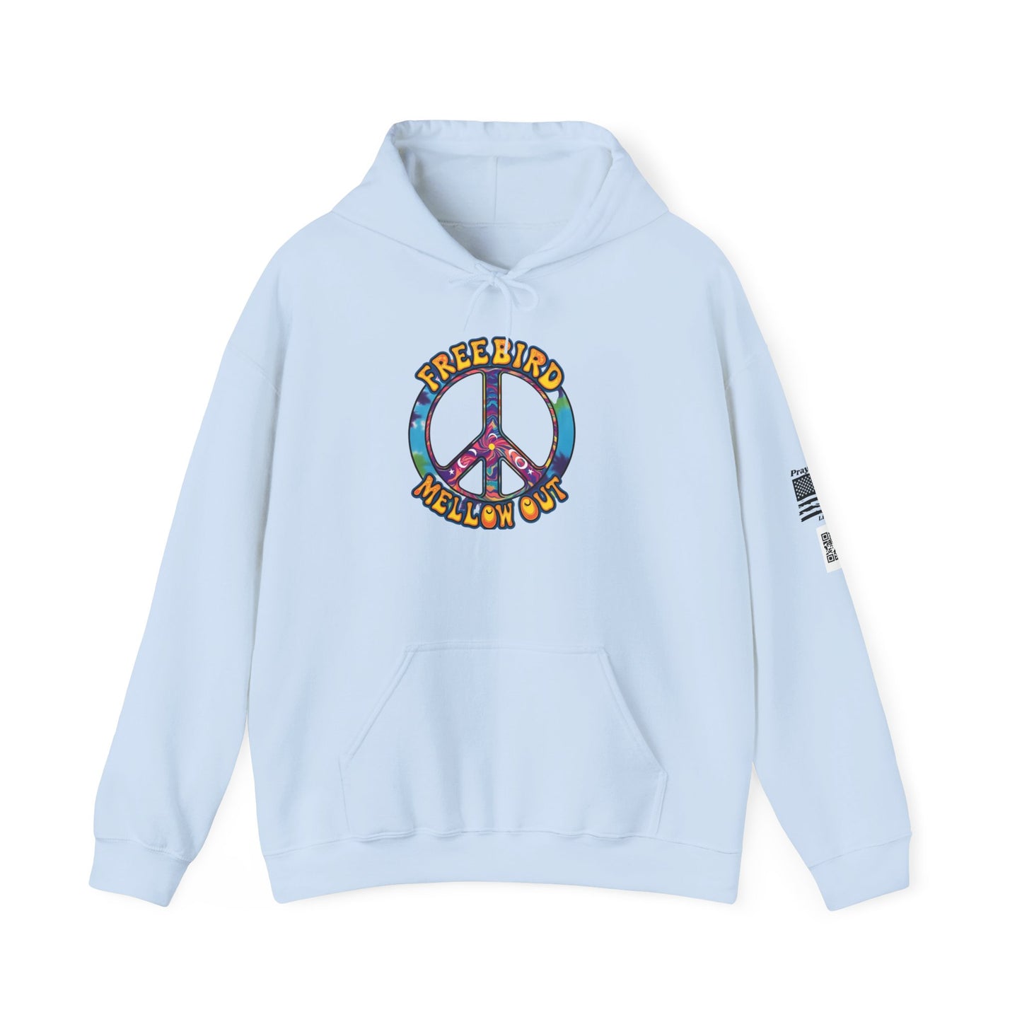 Freebird-Peaceful Vibes Hoodie, Comfortable Sweatshirt for Relaxation, Freebird Chill Out Gift, Cozy Casual Wear, Perfect for Festivals