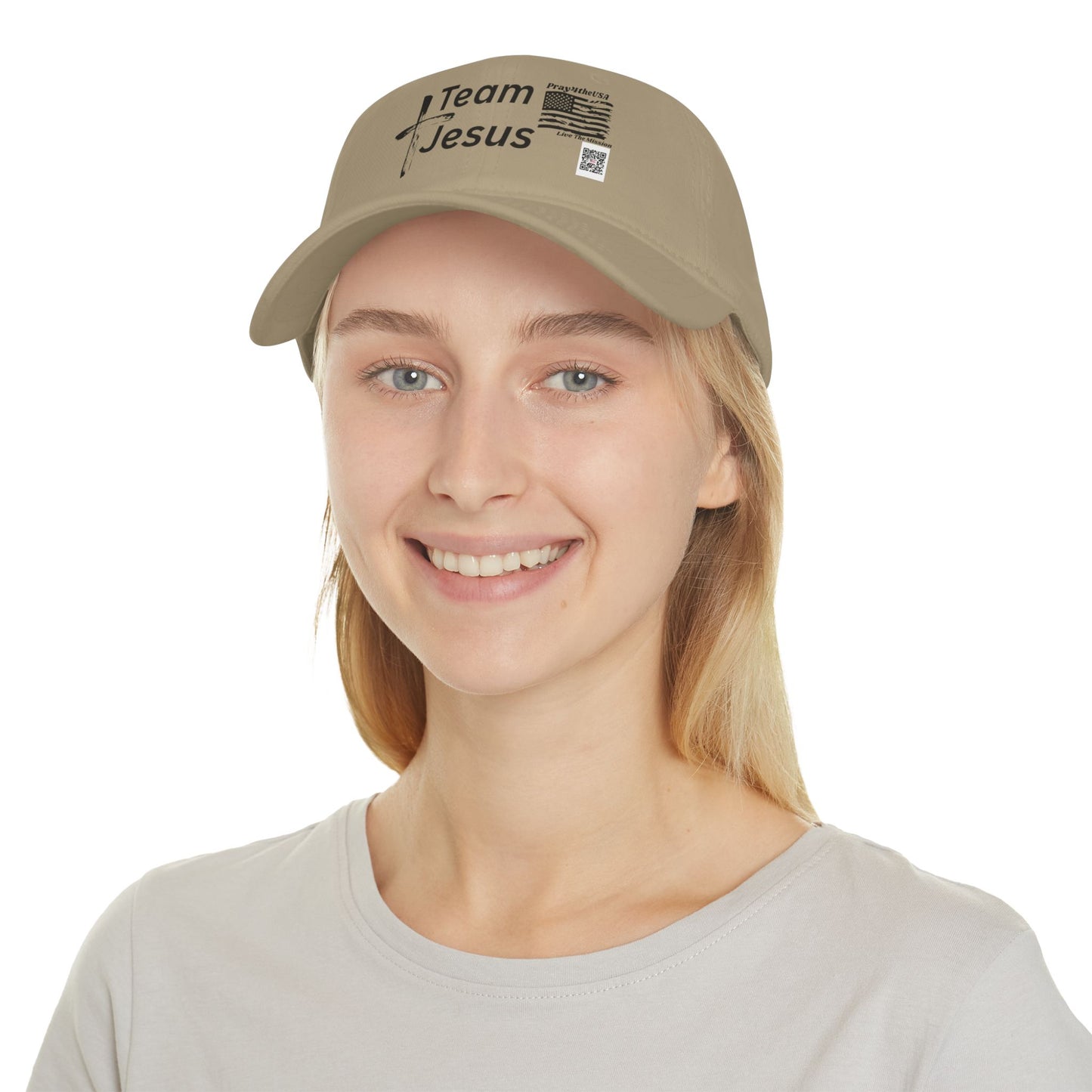 Team Jesus Low Profile Baseball Cap — Faith-Based Christian Hat with Cross & Flag