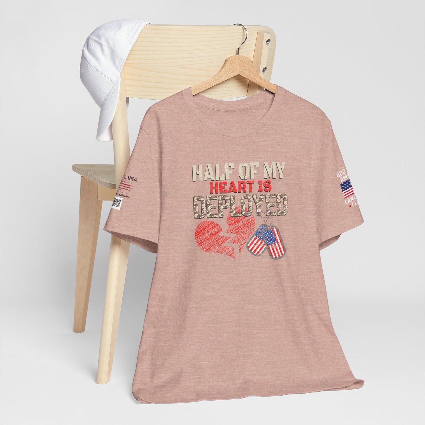 Half of My Heart is Deployed Tee - Military Family Support Shirt, Deployment Gift, Patriotic Apparel, Heartfelt [...]
