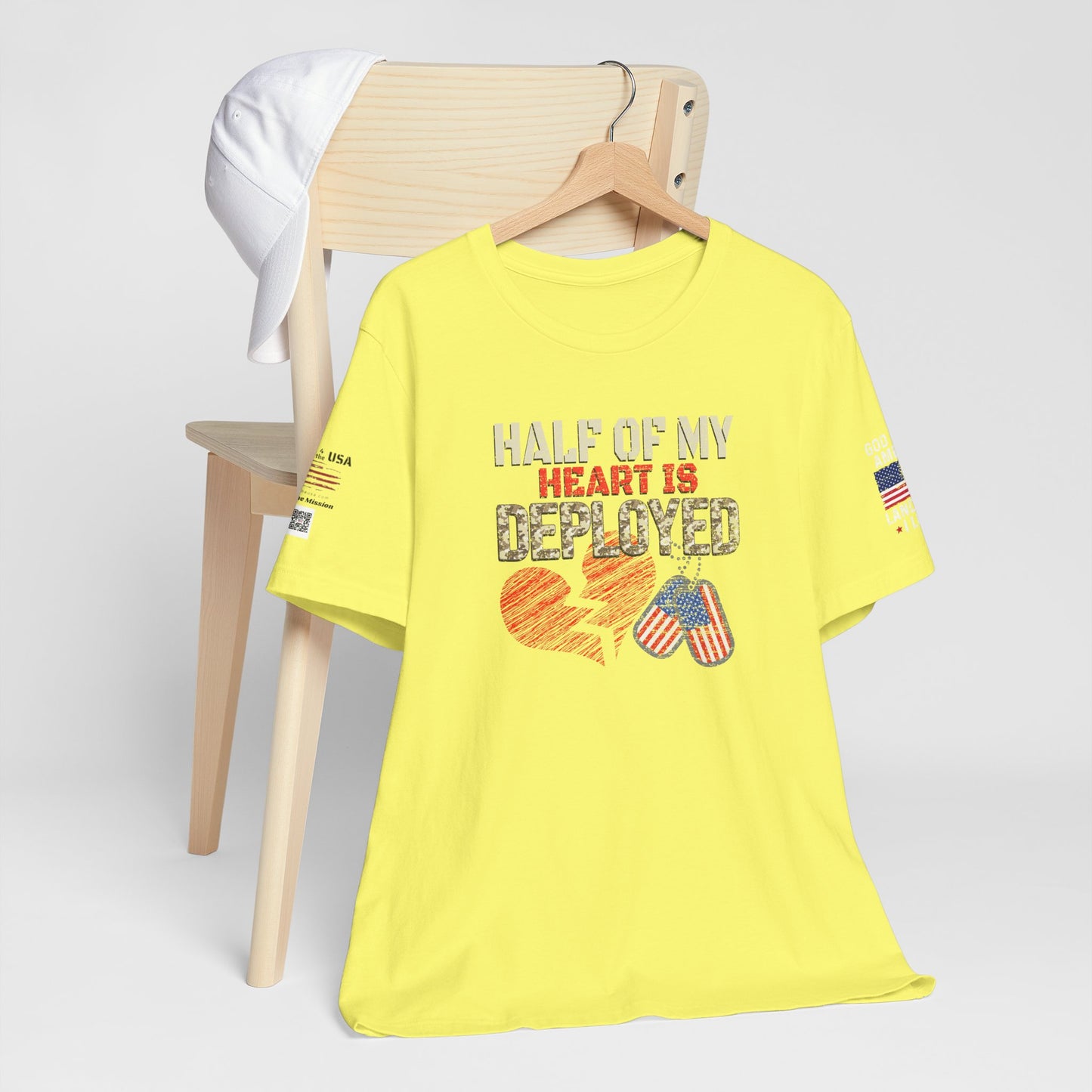 Half of My Heart is Deployed Tee - Military Family Support Shirt, Deployment Gift, Patriotic Apparel, Heartfelt [...]